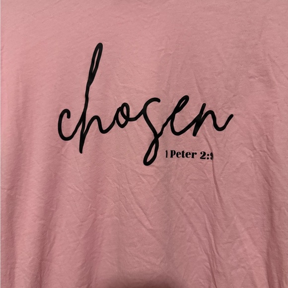 Next Level “Chosen” Christian Graphic Tee | Size Medium | Light Pink - Picture 2 of 4